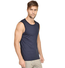 Load image into Gallery viewer, Ektarfa Garments Men Plain T-Shirts &amp; Hoodies Plain Navy Blue Sleeveless T-Shirt
