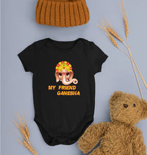 Load image into Gallery viewer, My Friend Ganesha Kids Romper For Baby Boy/Girl-0-5 Months(18 Inches)-Black-Ektarfa.online
